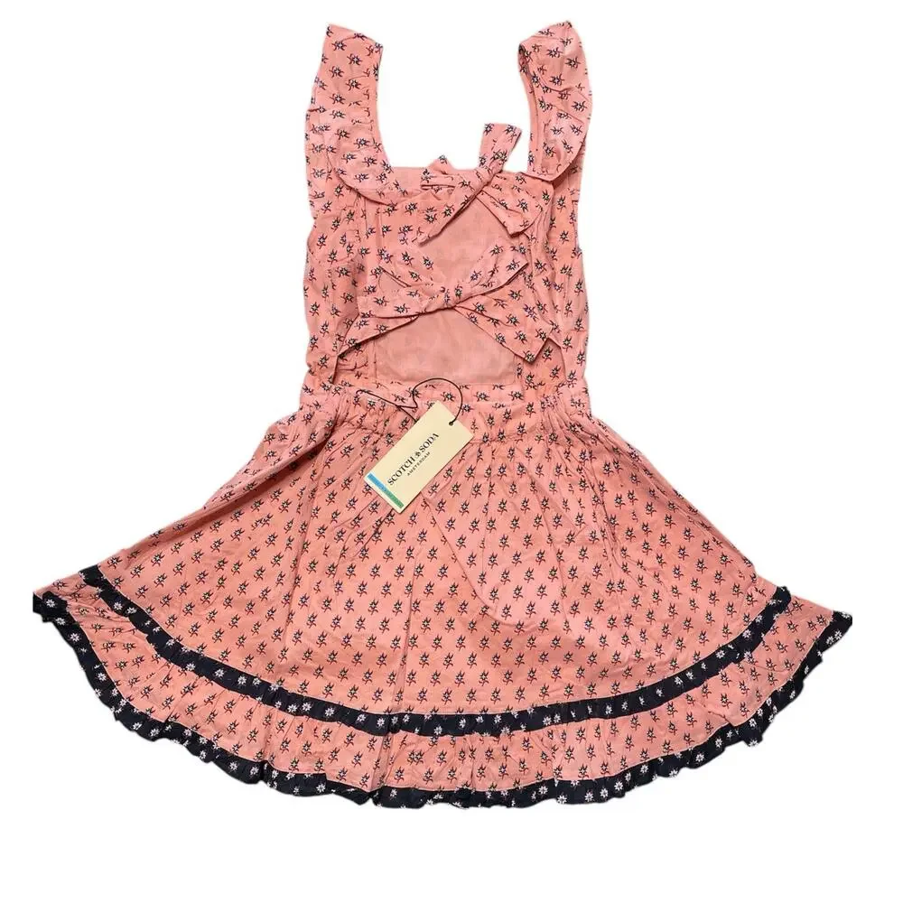 Scotch & Soda All over Print Pinafore Girl's Sundress size 8 NEW